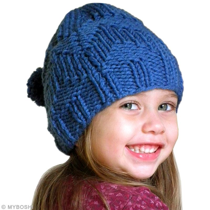 Bonnet au tricot facile à faire pour enfant de 6 ans. 