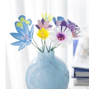 Photo de collage - Bouquet de Pâques réalisé à partir de bouts de papier