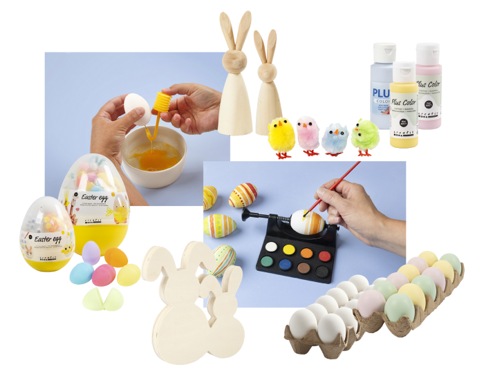 Collage avec diverses décorations de Pâques