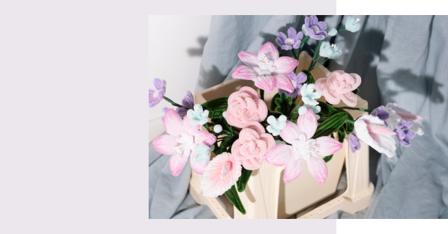 Bouquet de fleurs de chenille