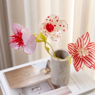 Fleurs en papier crépon