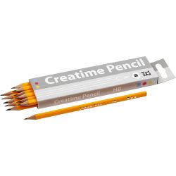 Crayons pour école, L : 17,5 cm, HB, ép. 7 mm, mine 2 mm, 12 pièces/ 1 Pq.