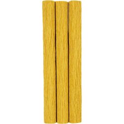 Papier Crépon, feuille 25x60 cm, Crêpé à 180%, 105 gr, curry, 3 flles/ 1 Pq.