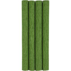 Papier crépon, feuille 25x60 cm, Crêpé à 180%, 105 gr, vert citron, 4flles/ 1 Pq.
