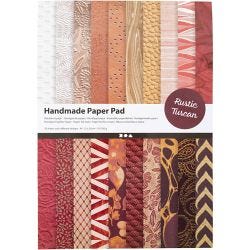 Papier Artisanal, A4, feuille 210x297 mm, 110-150 gr, naturel, rouge brunâtre, 20 flles/ 1 Pq.