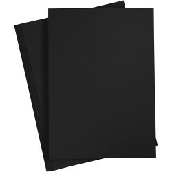 Papier cartonné, A4, feuille 210x297 mm, 220 gr, noir, 10 pièces/ 1 Pq.