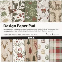 Bloc de papier design, feuille 15,2x15,2 cm, 120 gr, brun, rouge, 50 flles/ 1 Pq.