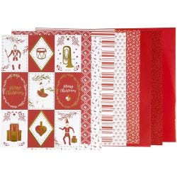Bloc de papier design, dim. 21x30 cm, 120+128 gr, rouge, blanc, 24 flles/ 1 Pq.