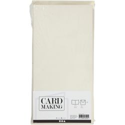 Cartes et enveloppes, dimension carte 15x15 cm, dimension enveloppes 16x16 cm, 110+220 gr, blanc cass&eacute;, 50 set/ 1 Pq.