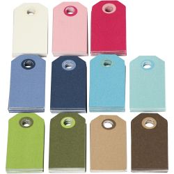 Etiquettes cadeaux colorées