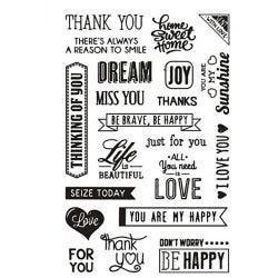 Tampons transparents, mots anglais, 11x15,5 cm, 1 flles