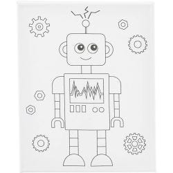 Toile de peintre imprimée, Robot, P: 1,6 cm, dim. 24x30 cm, 360 gr, 1 pièce