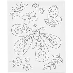 Toile de peintre imprimée, Grand papillon, P: 1,6 cm, dim. 24x30 cm, 360 gr, 1 pièce