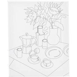 Toile de peintre imprimée, Table du petit déjeuner, P: 1,6 cm, dim. 24x30 cm, 360 gr, 1 pièce