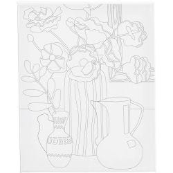 Toile de peintre imprimée, Nature morte florale, P: 1,6 cm, dim. 24x30 cm, 360 gr, 1 pièce
