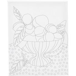 Toile de peintre imprimée, Bol de fruits, P: 1,6 cm, dim. 24x30 cm, 360 gr, 1 pièce
