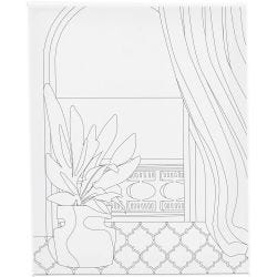 Toile de peintre imprimée, Fenêtre, P: 1,6 cm, dim. 24x30 cm, 360 gr, 1 pièce