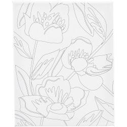 Toile de peintre imprimée, Coquelicots, P: 1,6 cm, dim. 24x30 cm, 360 gr, 1 pièce