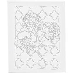 Toile de peintre imprimée, Roses, P: 1,6 cm, dim. 24x30 cm, 360 gr, 1 pièce