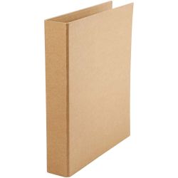 Classeur à anneaux, L : 50 mm, dim. 28x31,5 cm, 2 anneaux, naturel, 1 pièce