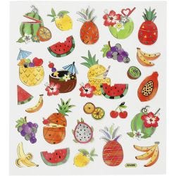 Autocollants, fruits exotiques, feuille 15x16,5 cm, 1 flles