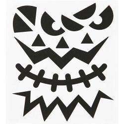 Autocollants, Halloween - larges visages, feuille 15x16,5 cm, 1 flles