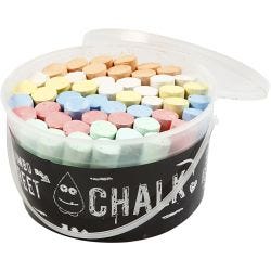 Craie de Trottoir, ass. de couleurs, 50 pièces/ 1 seau