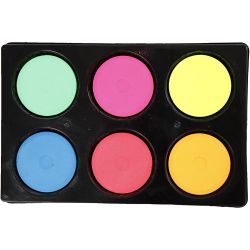 Pastilles aquarelles, H : 16 mm, d 44 mm, couleurs néons, 1 Pq.