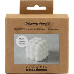 Moule en Silicone, Carré avec bulles, H : 5 cm, d 6 cm, L : 6 cm, 1 pièce/ 1 Pq.