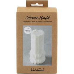 Moule en Silicone, Cylindre cannelé avec arcs, H : 12,5 cm, d 6 cm, 1 pièce/ 1 Pq.