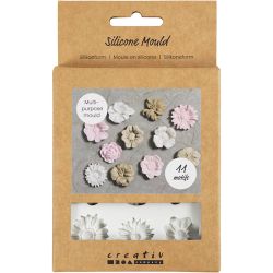 Moule en silicone, Marguerites, H : 0,5 cm, L : 2-2,5 cm, 1 pièce