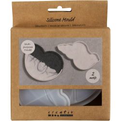 Moule en silicone, Conque, H : 0,6 cm, L : 12 cm, L : 8-9 cm, 2 pièces/ 1 Pq.