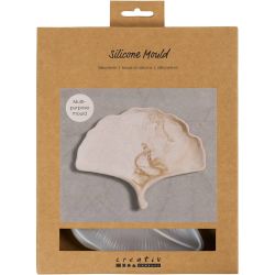 Moule en silicone, Feuille de gingko, H : 1,5 cm, L : 18,5 cm, L : 14,8 cm, 1 pièce