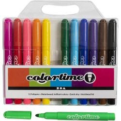 Feutres Colortime, trait 5 mm, couleurs classiques, 12 pièces/ 1 Pq.