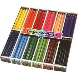 Crayons de Couleur Colortime, L : 17,45 cm, mine 5 mm, JUMBO, ass. de couleurs, 12x12 pièces/ 1 Pq.