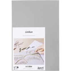 Linoleum, dim. 20x30 cm, ép. 3 mm, gris, 2pièces/ 1 Pq.
