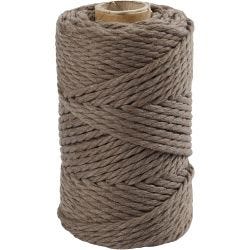 Cordon pour macramé, L : 55 M, d 4 mm, brun clair, 330 gr/ 1 rouleau