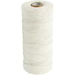 Ficelle de coton, L : 700 M, Qualité ultra fine 12/6, naturel clair, 250 gr/ 1 boule