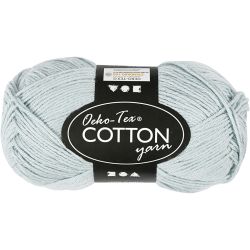 Fil de coton, dim. 8/4, L : 170 M, aiguille 3-3,5, dusty blue, 50 gr/ 1 boule
