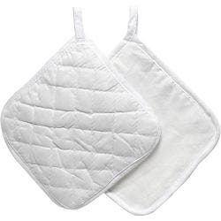 Des maniques, dim. 20x20 cm, 145 gr, blanc, 1 paire