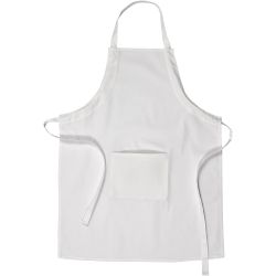 Tablier, L : 84 cm, L : 65 cm, dim. M-XL cm, 210 gr, blanc, 1 pièce
