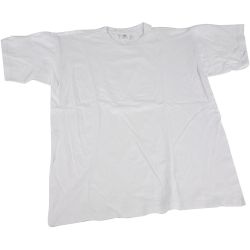 T-shirts, L : 42 cm, dim. 9-11 ans, col rond, 145 gr, blanc, 1 pièce