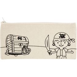 Trousse, pirate, dim. 21x9 cm, 245 gr, naturel clair, 1 pièce