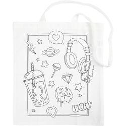 Sac fourre-tout, dim. 38x42 cm, 130 gr, blanc, 1 pièce