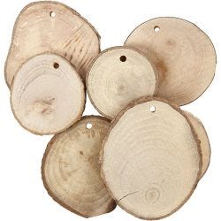Disque en bois avec trou, d 40-70 mm, diamètre intérieur 4 mm, ép. 5 mm, 25 pièces/ 1 Pq.
