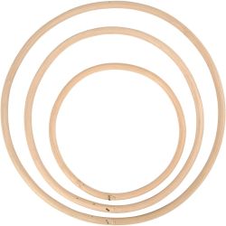 Anneau en bambou, d 15,3+20,3+25,5 cm, 3 pièces/ 1 set