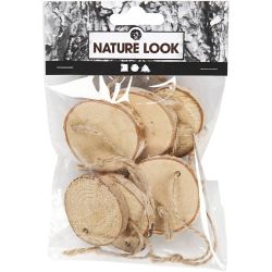 Disque en bois avec trou pour ficelle