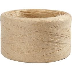 Fil de Raphia, L : 7-8 mm, sable, 100 m/ 1 rouleau