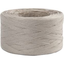 Fil de Raphia, L : 7-8 mm, gris clair, 100 m/ 1 rouleau