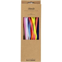 Fil chenille, 30 cm, 6 mm, multicolore, 25ass./ 1 Pq.